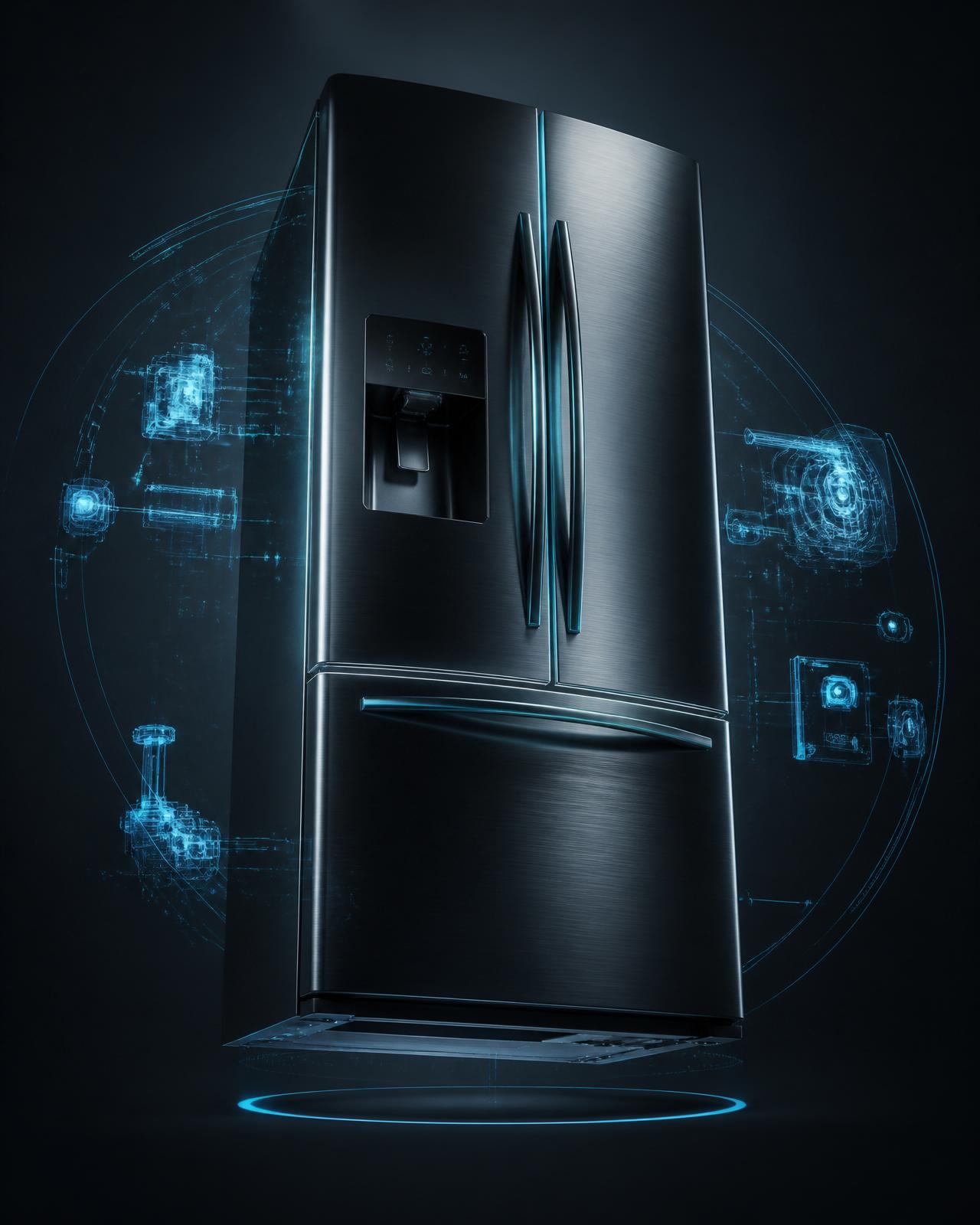 Premium refrigerator being diagnosed