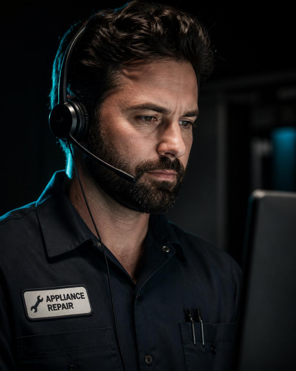 Technician on live video